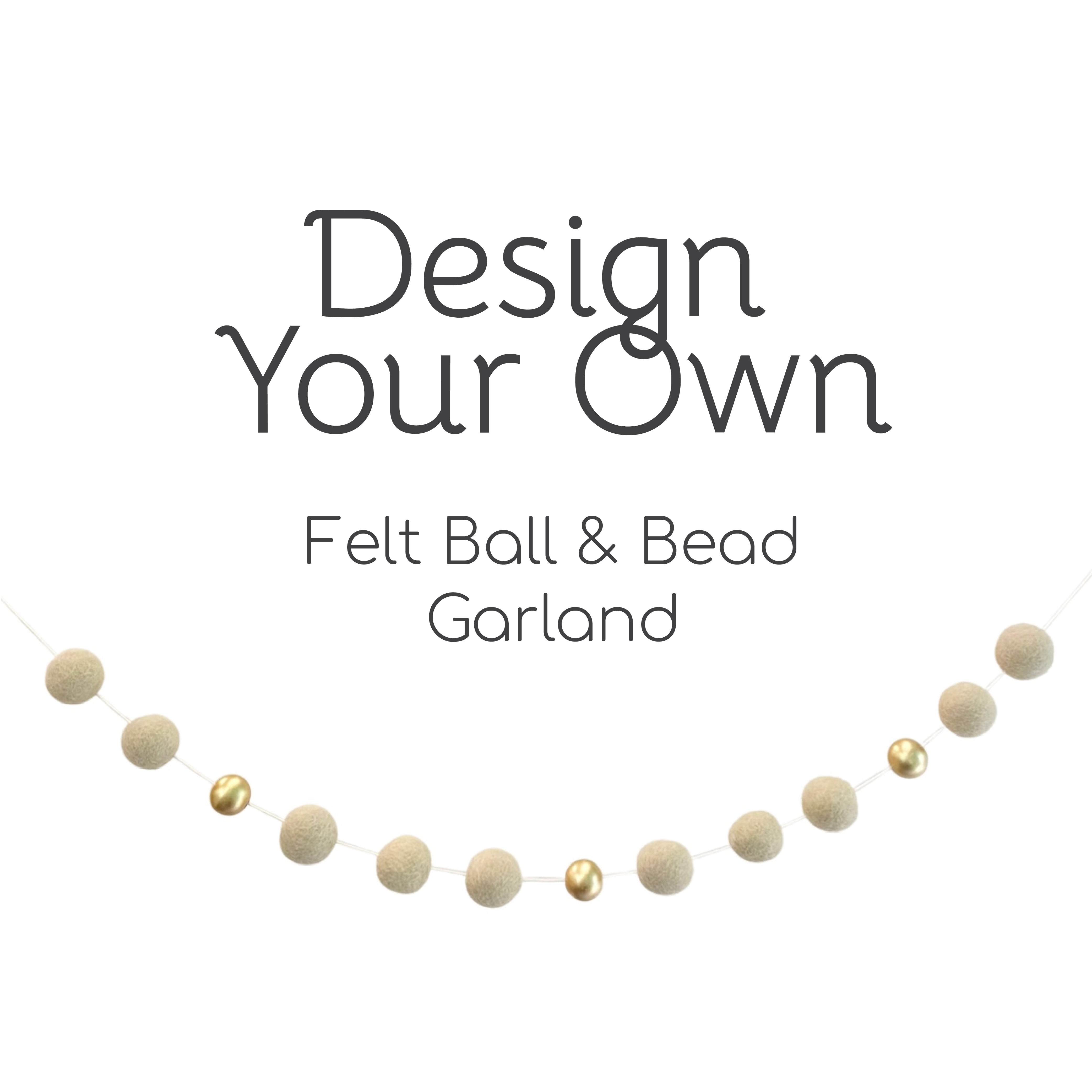 Beautiful Bead And Wool Ball Garland - StoneGable